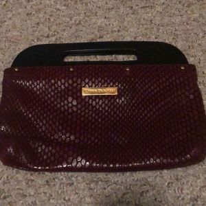 SOLD- Carrie Dunham red leather clutch - like new